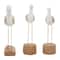 Set of 3 White Polystone Contemporary Sculpture, 15", 15", 14"